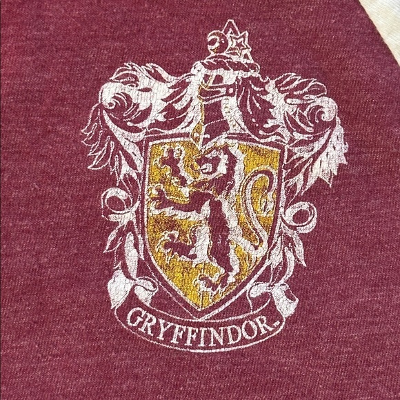 Harry Potter Gryffindor Shirt Youth Red White Raglan Seeker 07 Long Sleeve - Picture 2 of 7